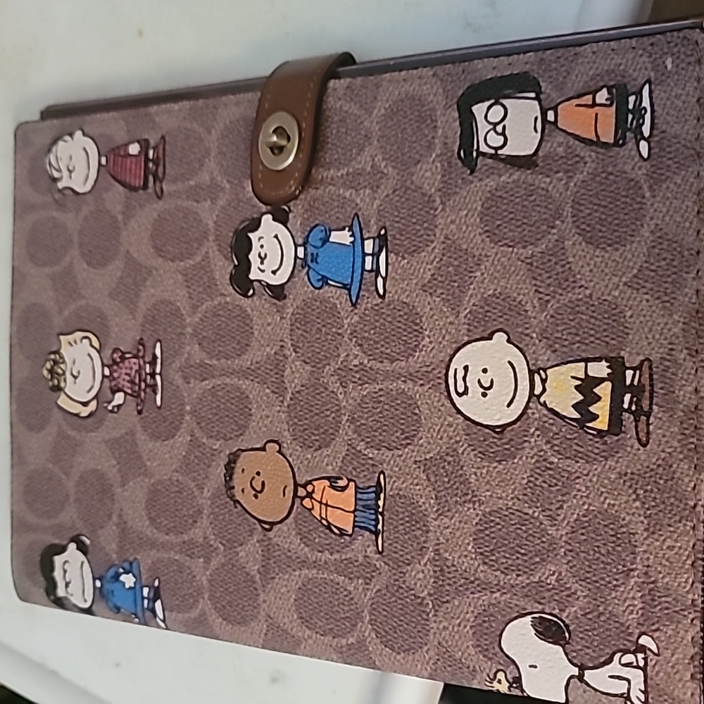 Coach Embossed Leather Notebook W/ Peanuts Characters- Great Item-NWOT